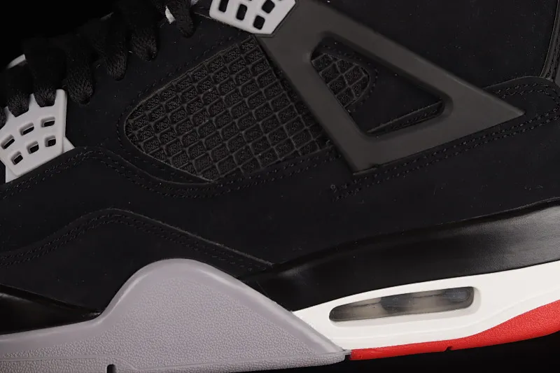 All categories Air Jordan Jordan series basketball shoes Air Jordan 4 foreign trade version Air Jordan 4 Retro "Bred" AJ4 Jordan 4 first year re-engraved new black and red first layer frosted 308497-060